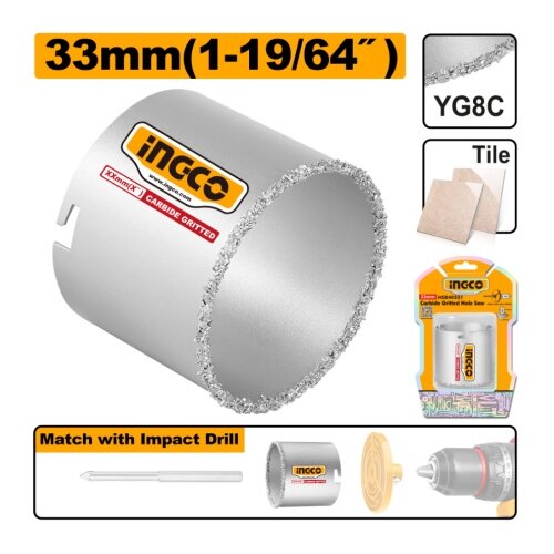 Ingco hsb40331 karbidna kruna za pločice 33mm super ( HSB40331 ) Cene