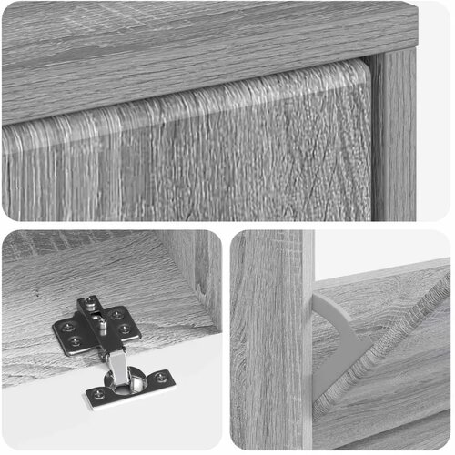  Ormar za cipele BREDA 78 x 24 x 103 cm Konstruirano drvo - Siva Sonoma Slike