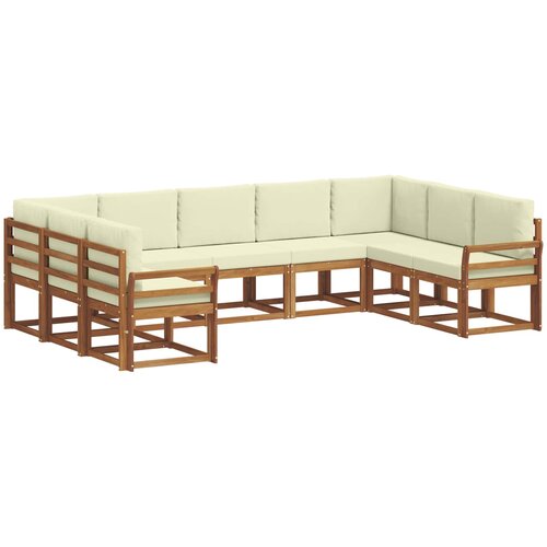  Set vanjskih sofa 9 kom. Prirodna i krem Smeđa 304 x 190,5 x 73 cm Slike