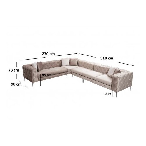  Kutna sofa Como 310x73x270cm Bež Slike