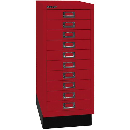 BISLEY Predalnik MultiDrawer™, serija 29, s podnožjem, DIN A4, 10 predalov, kardinalsko rdeč Cene