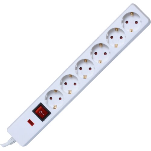 Home Produžni kabel sa za&amp;scaron;titom, 6 utičnica, 1.5mm&amp;sup2;, 1.5 met - NVT 06K/WH Slike