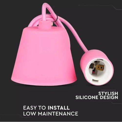  Luster na sajli 1xE27/60W/230V ružičasta Slike