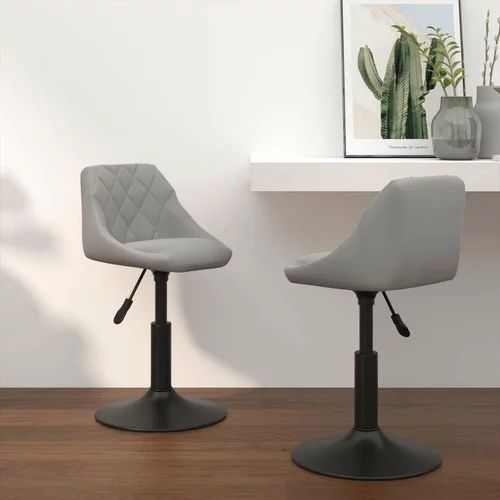  Vrtljiv jedilni stol 2 kosa svetlo siv žamet, (20699191)