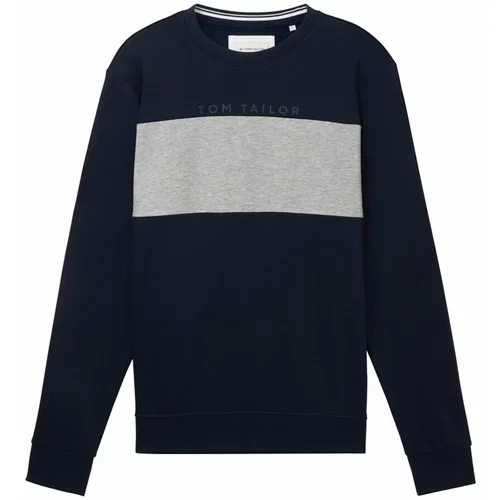 Tom Tailor Sweater majica noćno plava / siva melange