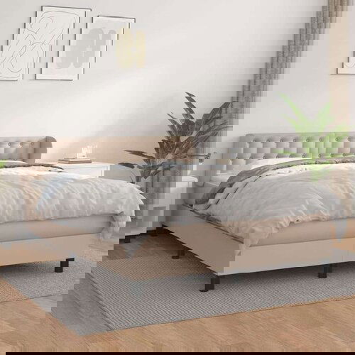  Box spring postelja z vzmetnico kapučino 140x200cm umetno usnje, (20892986) Slike
