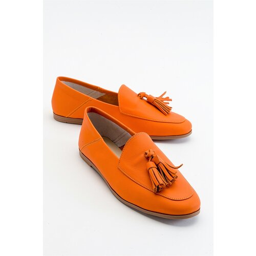 LuviShoes F04 Orange Skin Genuine Leather Shoes Slike