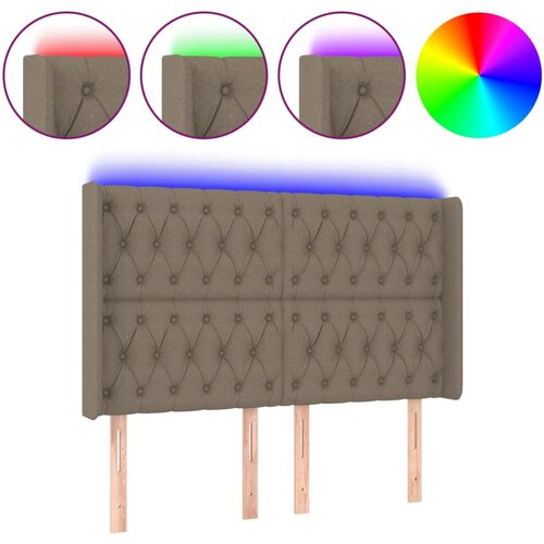 Maison Chic led posteljno vzglavje - vzglavna omarica - nočna omarica taupe 163x16x118/128 cm blago, (21706149) Slike