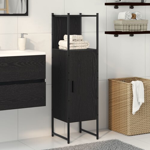 vidaXL Crna ormar za kupaonicu hrast 33x33x120,5 cm konstruirano drvo Cijene