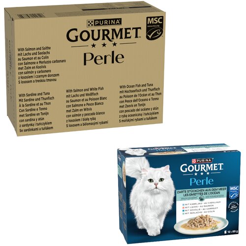  96 x 85 g Mega pakiranje Gourmet Perle + 12 x 85 g mije&scaron;ani izbor gratis! - Mje&scaron;avina ribe u umaku Cijene