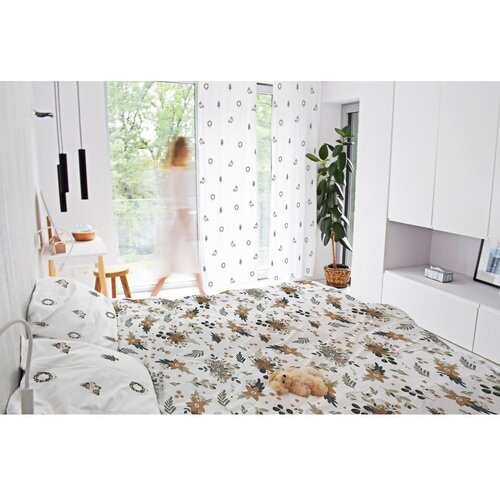 Butter Kings Bela zavesa iz bombažnega satena 110x250 cm Festive Car &amp;ndash; Slike