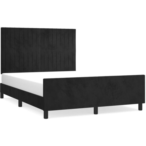 VidaXL Posteljni okvir z vzglavjem črn 140x190 cm žamet, (20902769) Slike