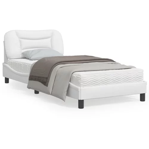 vidaXL Okvir za krevet s uzglavljem bijeli 90x190 cm od umjetne kože
