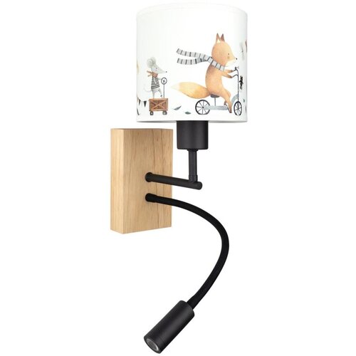 Brilagi Fleksibilna LED lampa BOBO WOOD 1xE27/25W/230V + LED/3W hrast/crna/bela/životinje. Slike