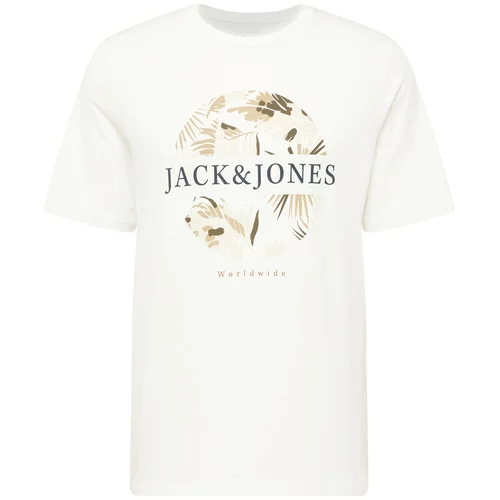 Jack & Jones Majica 'JJFLOOR' bež / crna / bijela