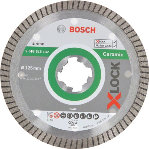 Bosch x-Lock Dijamantna rezna ploča Best for Ceramic (125 mm, Prikladno za: Keramika) Slike
