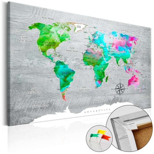  Slika na plutenoj podlozi - Green Paradise [Cork Map] 90x60 Slike