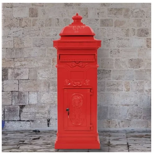  Stoječi poštni nabiralnik aluminij starinski stil rdeče barve
