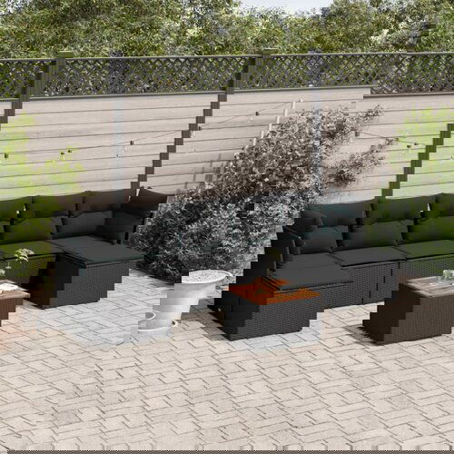 vidaXL 8-dijelni set vrtnih sofa od poliratana s jastucima crni Cijene