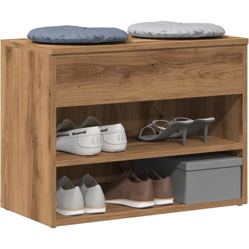 vidaXL Klupa za cipele obrtnički hrast 60x30x45 cm izrađeno drvo Cijene