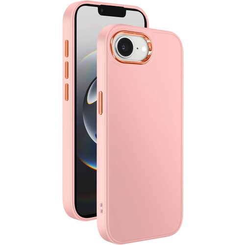 AVIZAR Ovitek za iPhone 16e, mat zaključek s kovinskim obročem za kamero, Roza, (5000190326) Cene