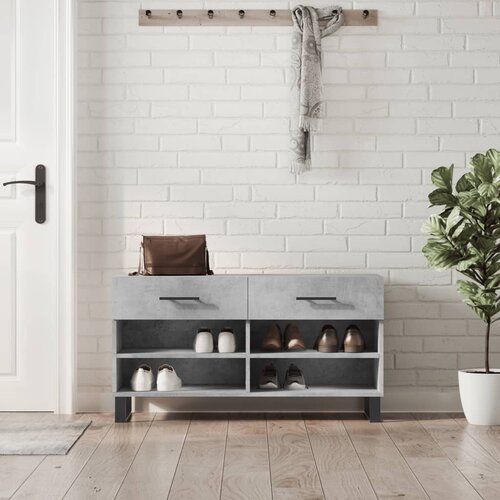 vidaXL Klupa za cipele siva boja betona 102x35x55 cm konstruirano drvo Cijene