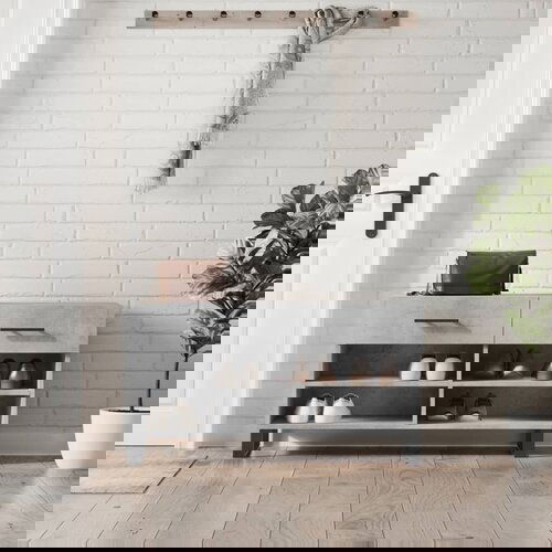vidaXL Klupa za cipele siva boja betona 102x35x55 cm konstruirano drvo Cene