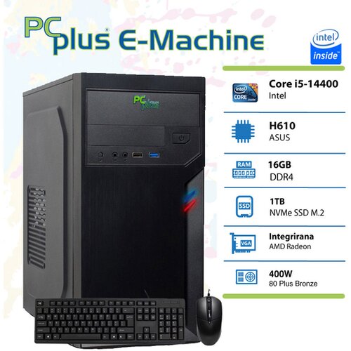 PCPLUS e-machine i5-14400 16gb 1tb nvme ssd namizni računaln Slike