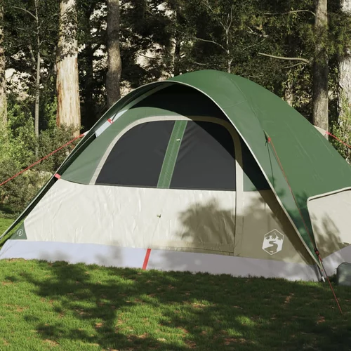 vidaXL Kupolasti obiteljski šator za 6 osoba zeleni vodootporni