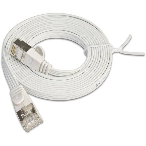 Slim Wirewin PKW-STP-SLIM-KAT6 2.0 WS RJ45 omrežni kabel\, Patch kabel cat 6 U/FTP 2.00 m bela plo&amp;scaron;čati 1 kos, (20418020) Slike