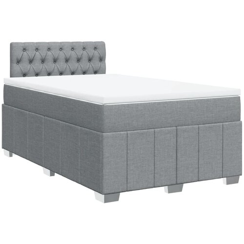 vidaXL Boxspring postelja z vzmetnico svetlo siva 120x190 cm blago, (21321210) Cene