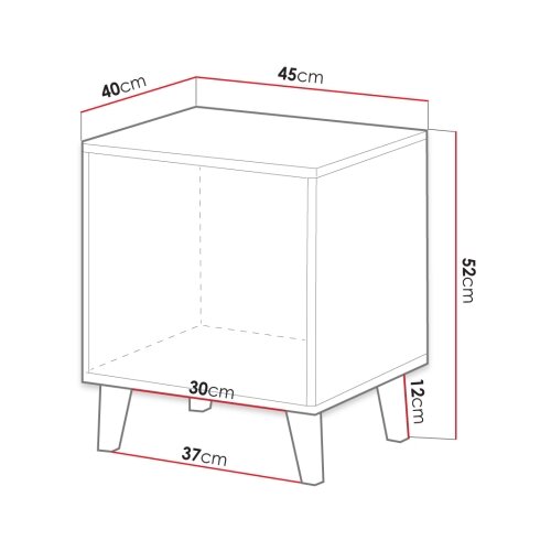  Set od 2 noćna stočića VAMOS 52x45 cm, antracit Slike