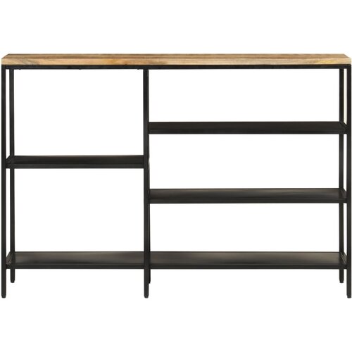 Maison Chic konzolna miza - miza ob steni 110x30x75 cm trd neobdelan mangov les in železo, (21786131) Cene