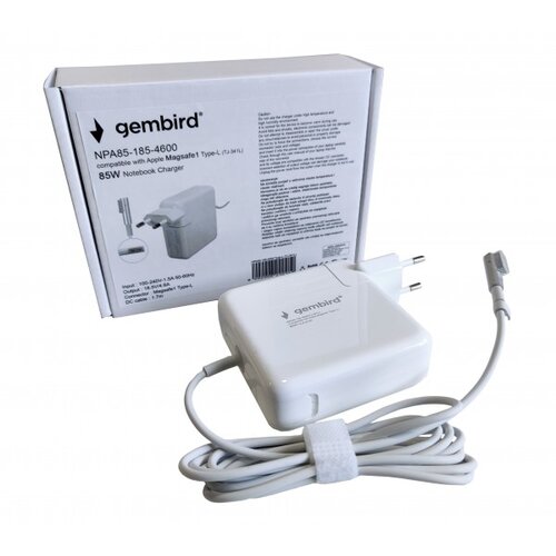 Gembird NPA85-185-4600 (TJ-341L Apple Type-L) punjač za MacBook 85W-18.5V-4.6A, Magsafe1 Type-L Slike