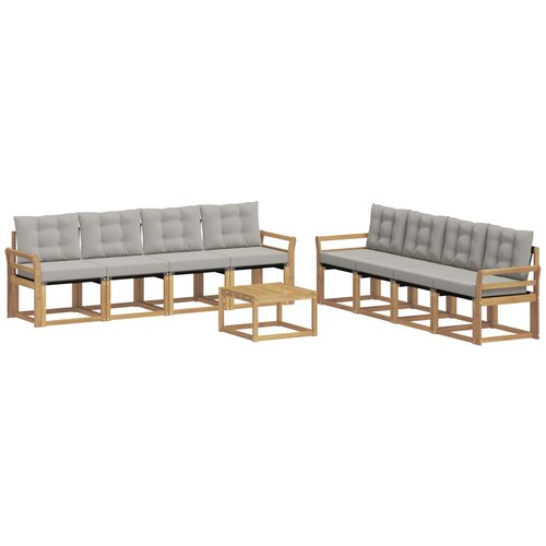 vidaXL Zunanja garnitura za sedenje 9 pcs Bela in svetlo siva, (5000282410) Cene