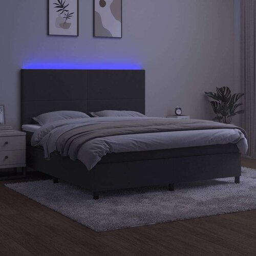  Box spring s madracem LED tamnosivi 180x200 cm bar&amp;scaron;un Slike