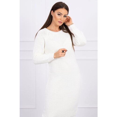 Kesi Striped sweater dress ecru Slike