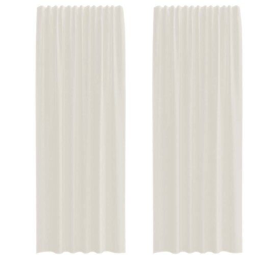 vidaXL Voile zavjese s džepovima za šipke 2 kom. krem - Krema 140 x 260 cm 1 s džepovima za šipke Cene