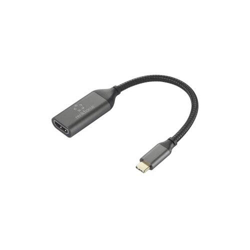 Renkforce RF-5234038 USB-C&amp;reg; / HDMI adapterski kabel [1x mu&amp;scaron;ki konektor USB-C&amp;reg; - 1x ženski konektor HDMI] crna pletena za&amp;scaron;tita 0.15 m Slike