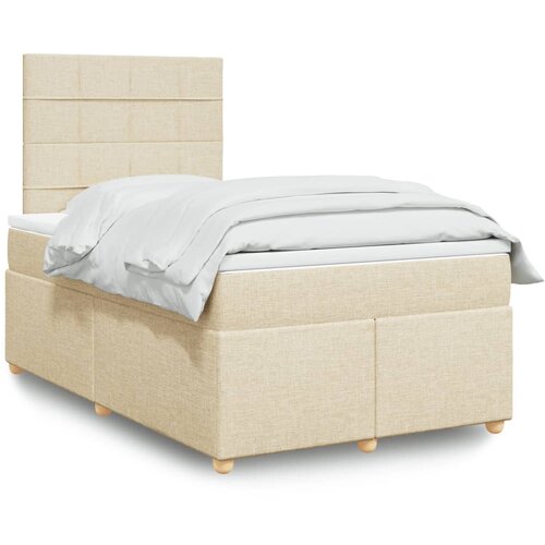  Krevet s oprugama i madracem krem 120 x 200 cm od tkanine Cijene