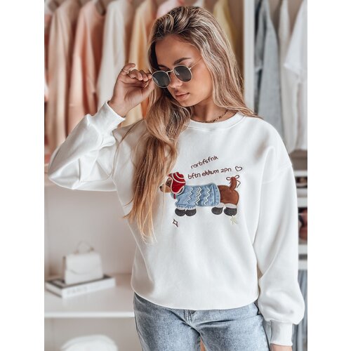 DStreet Bluza damska oversize z haftem DOGSWEETY biała Cene