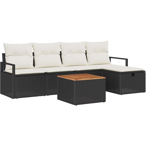  Sjedeća garnitura za vrt 6 kom. Crna poliratan 230 x 117 x 85 cm Slike