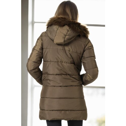 Dewberry Z6745 WOMEN'S COAT-KHAKI-1 Cene