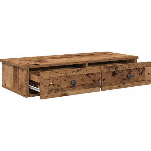 Zidna polica s ladicama staro drvo 80x34x17cm konstruirano drvo Slike