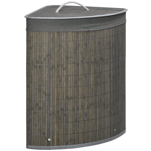 Nesta Kotna bambusova ko&scaron;ara za perilo 55 L s pokrovom in snemljivo vrečo, siva, 38 x 38 x 57 cm, (5000493189) Cene