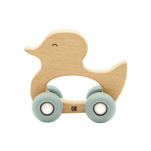 Kikka Boo drvena igračka sa silikonskom glodalicom duck mint ( KKB10242 ) Slike