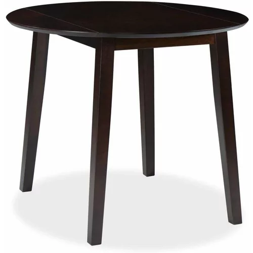Sklopivi Zložljiva jedilna miza okrogla MDF rjave barve, (20625679)