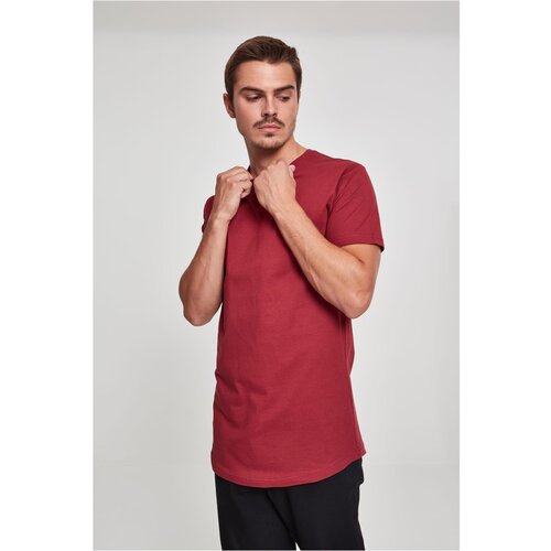 Urban Classics Shaped long t-shirt in burgundy color Slike