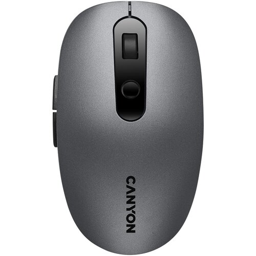 Canyon 2 in 1 Wireless optical mouse with 6 buttons, DPI 800/1000/1200/1500, 2 mode(BT/ 2.4GHz), Battery AA*1pcs, Grey, 65.4*112.25*32.3mm, 0.092kg - CNS-CMSW09DG Slike