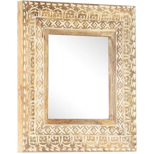  Ručno izrezbareno ogledalo 50 x 50 x 2,6 cm masivno drvo manga Slike